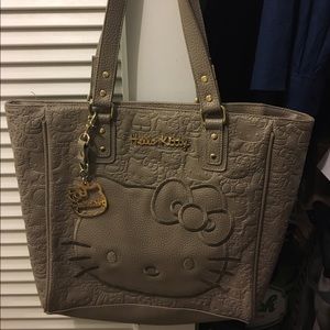 Hello Kitty taupe embossed tote
