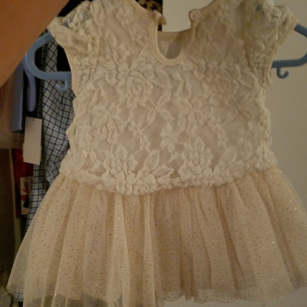 Cream and gold baby dress