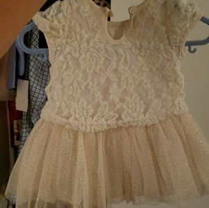 Cream and gold baby dress