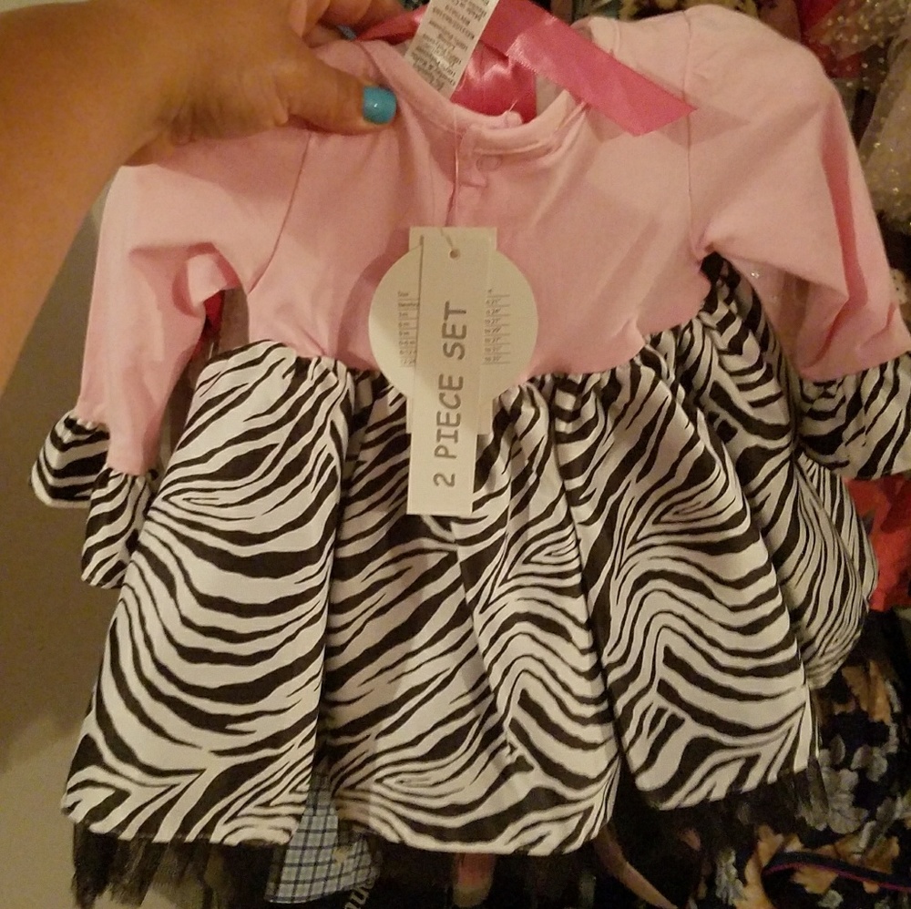 Pink and zebra print dress