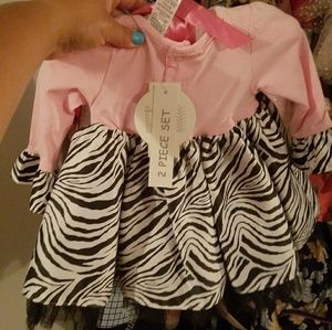 Pink and zebra print dress