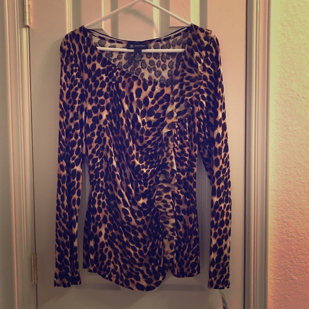 INC leopard print blouse