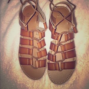 Brown strappy sandals
