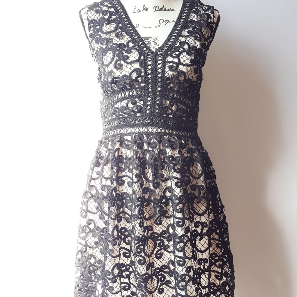 Sugar Lips Black Crochet Dress