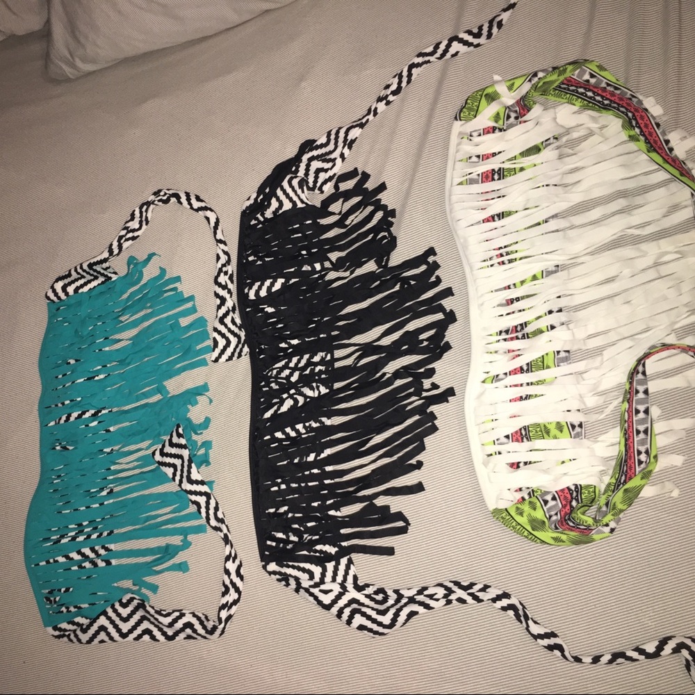 (PACSUN BUNDLE) Strapless Fringe Swimsuit Tops