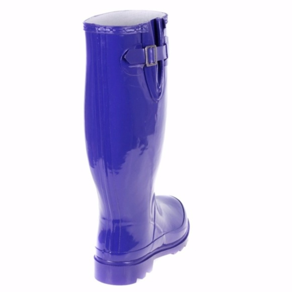 Women's Purple Rubber Rain Boots 14" RB-3106 - Picture 2 of 3