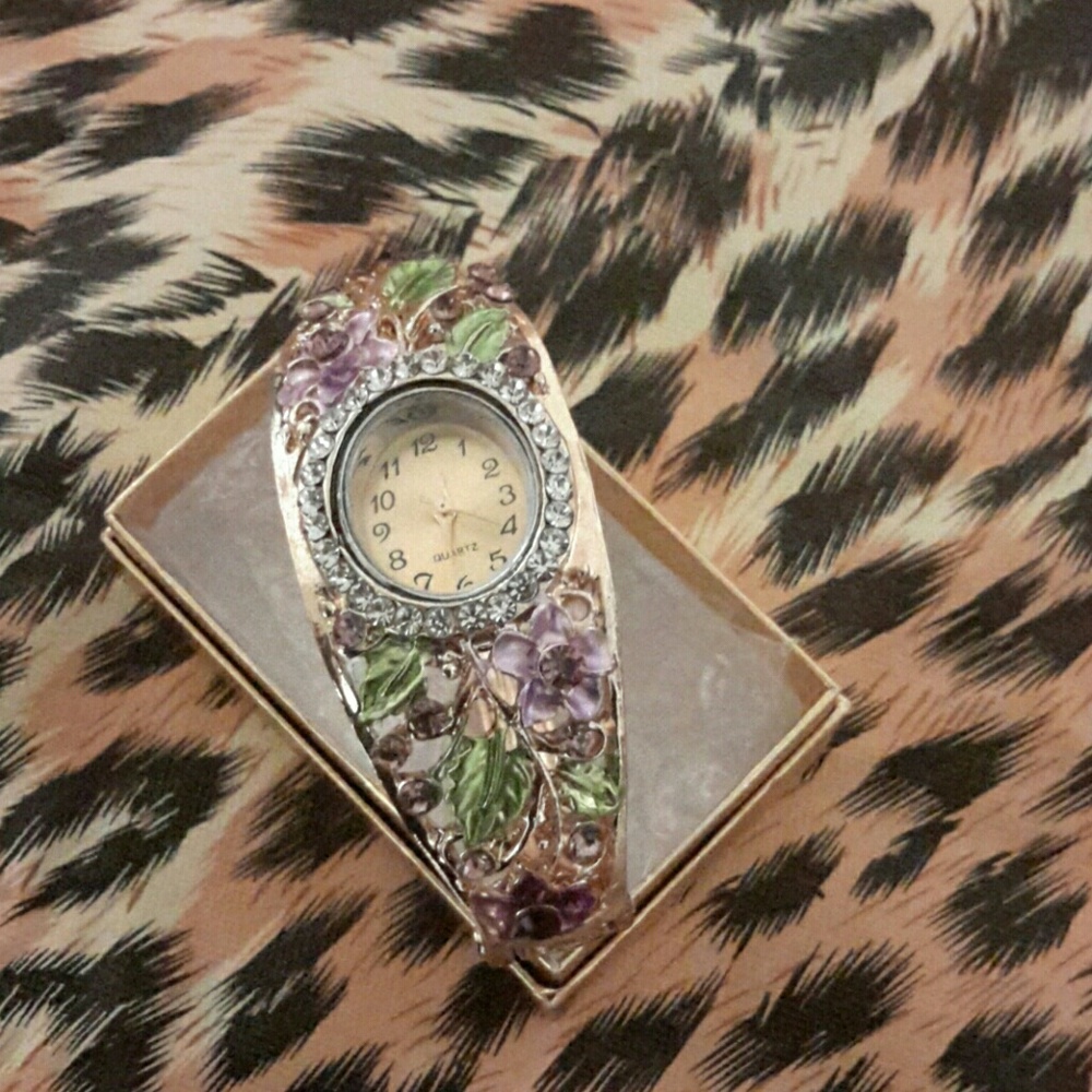 New, Bangle watch white diamonds.