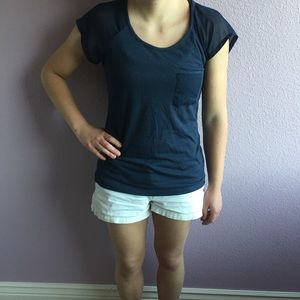 Maurices Mesh Sleeve T-Shirt with Zippered Back