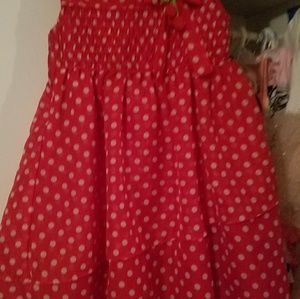Red and white polka dot dress