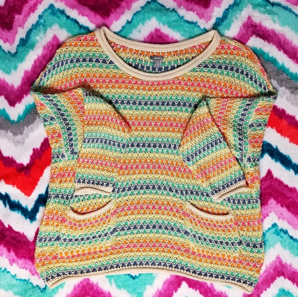 Aerie Rainbow Knit Pullover Sweater