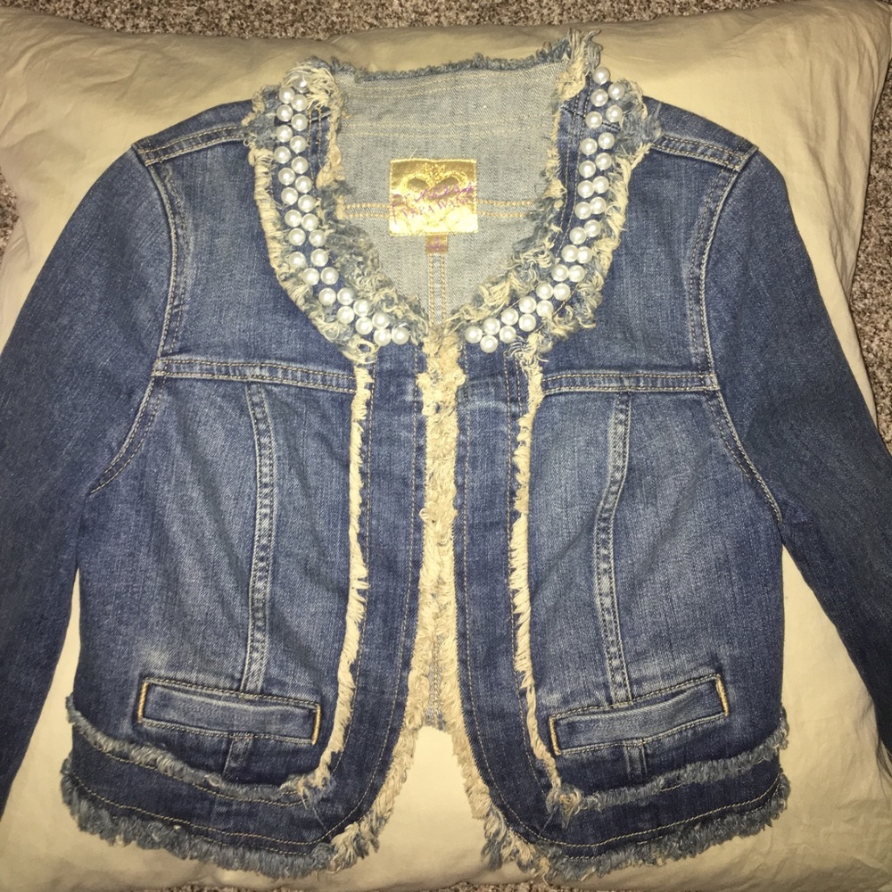 Denim pearl jacket from Vera Wang