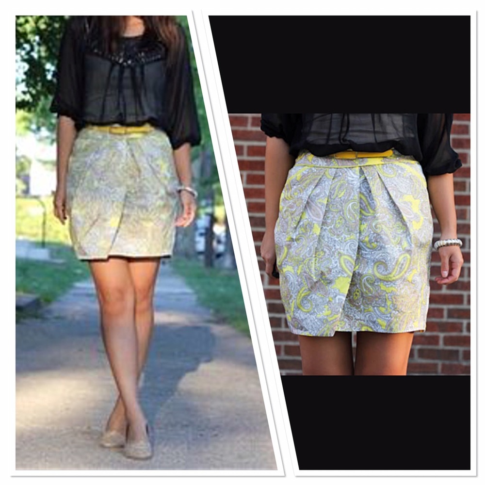 ❌DONATED❌ H&M | Yellow Paisley Tulip Skirt