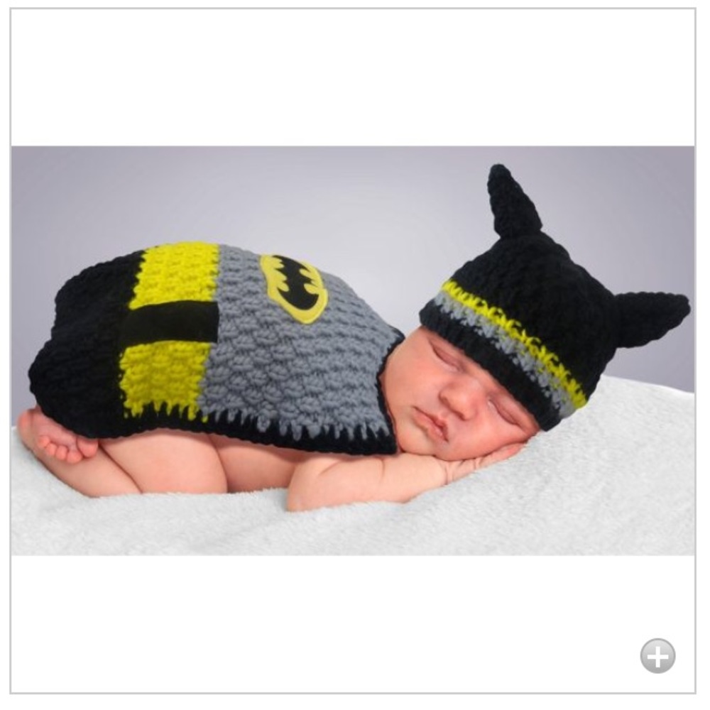 NIP Batman Crocheted Diaper Cover Costume