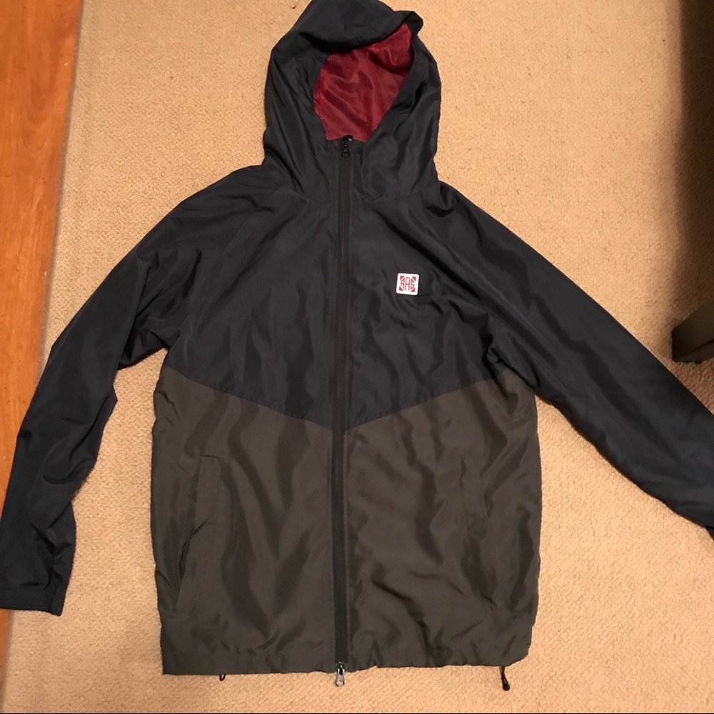Active ride shop blue and gray windbreaker