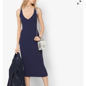 MK Navy ribbed sweater dress