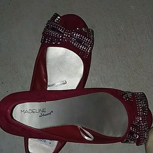 Red rhinestone flats