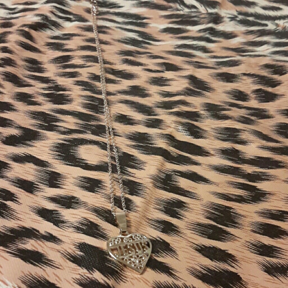 new, Jesus heart gold  necklace.