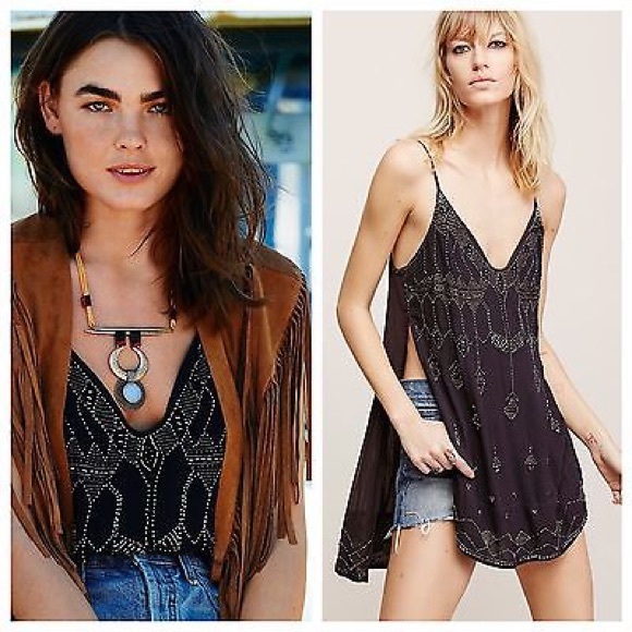 NWTs Free People beaded tunic - Picture 2 of 3