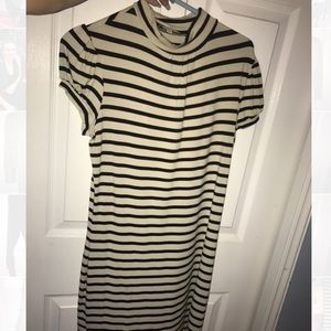 Turtle neck striped dress