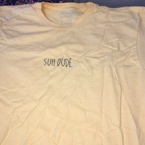yellow/orange suh dude shirt