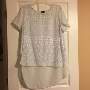 Sheer white blouse HIGH LOW