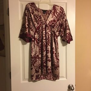 Silk flowing tie around dress