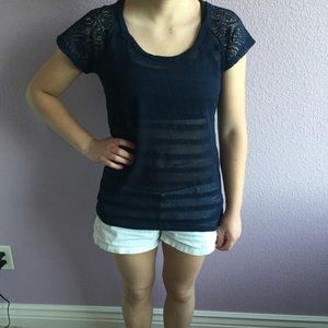 Maurices Loose Knit Tee with Designed Back
