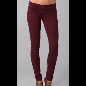 SHINESTAR Deep Red Skinny Jeans