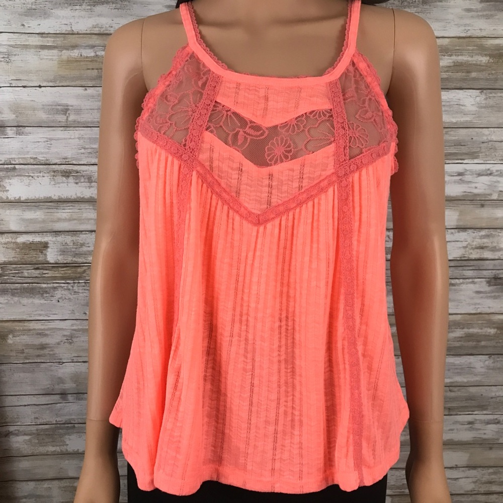 American Rag coral ice tank with lace size small
