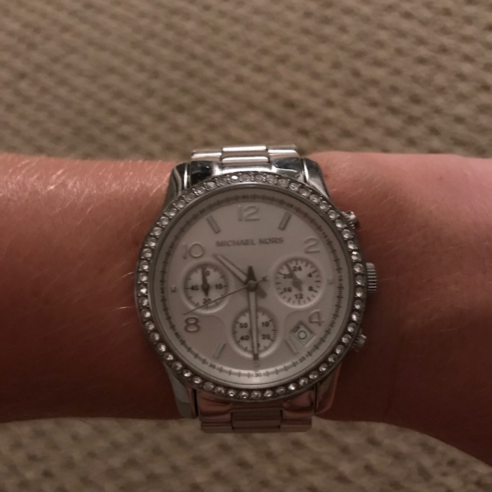 Silver MK watch