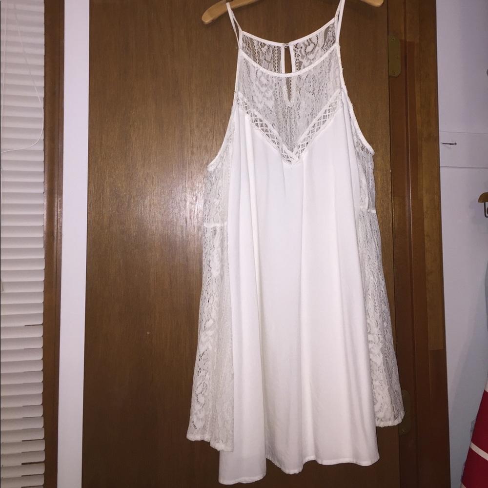 White over the shoulder dress