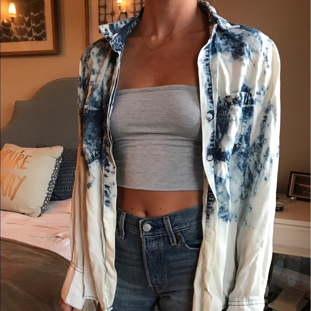 Nordstrom Tie Dye Denim Shirt