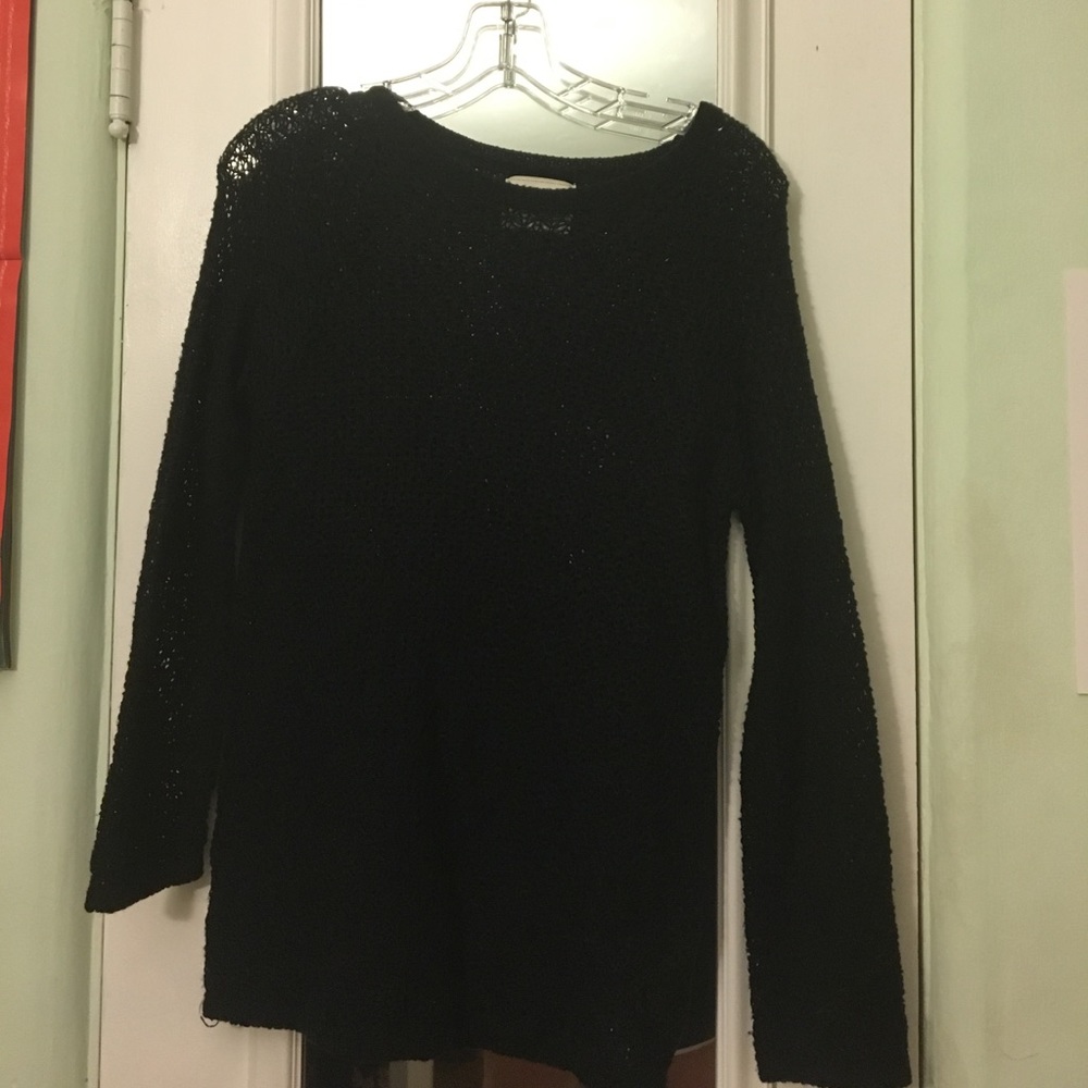 Thin, black cotton on sweater