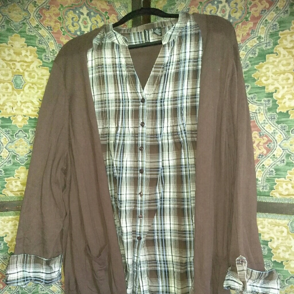 Cardigan shirt blouse, size 3x
