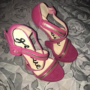 Pink & Gold Heeless Heels