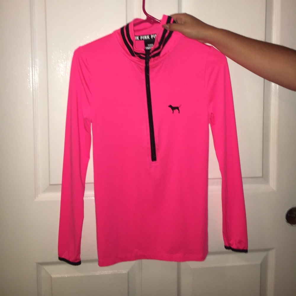 Neon pink half zip