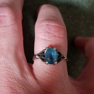 Sterling silver and blue topaz ring