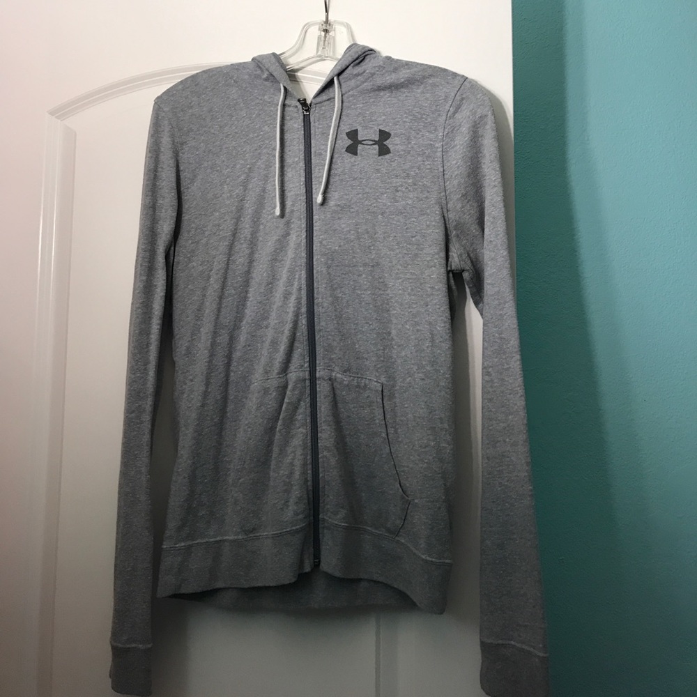 Light gray under armour zip up