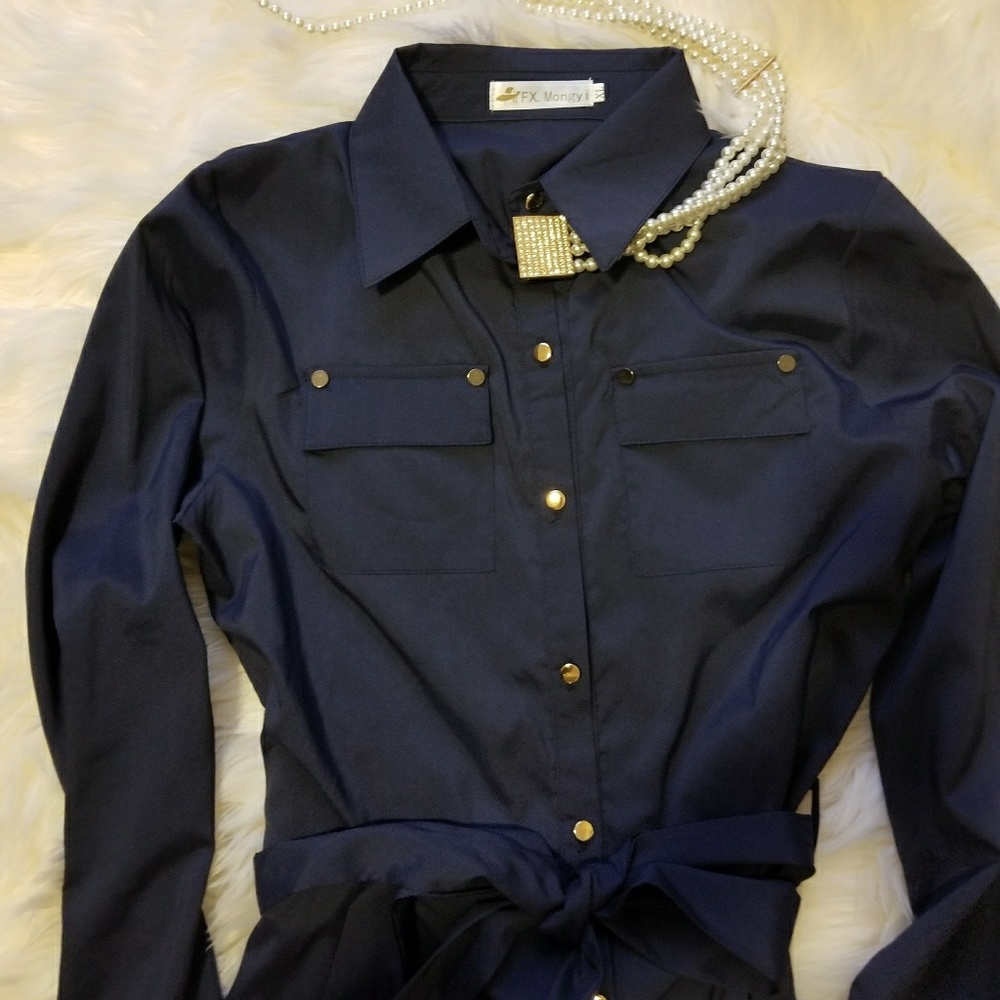 Long shirt with belt