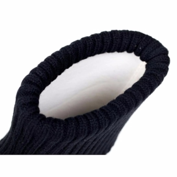 Women 8" Black Sock Cuff Rubber Rain Boots Booties - Picture 4 of 4