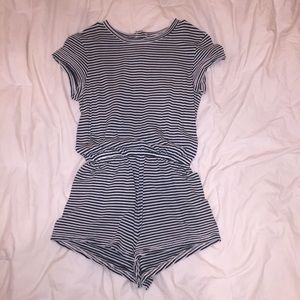 striped American apparel romper