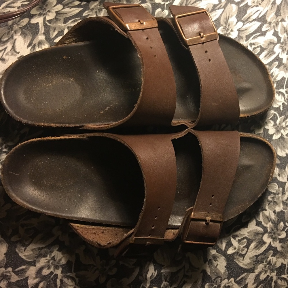 Birkenstock with cork bottom and leather straps