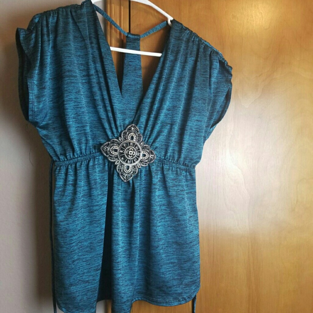 Green designer  party top.