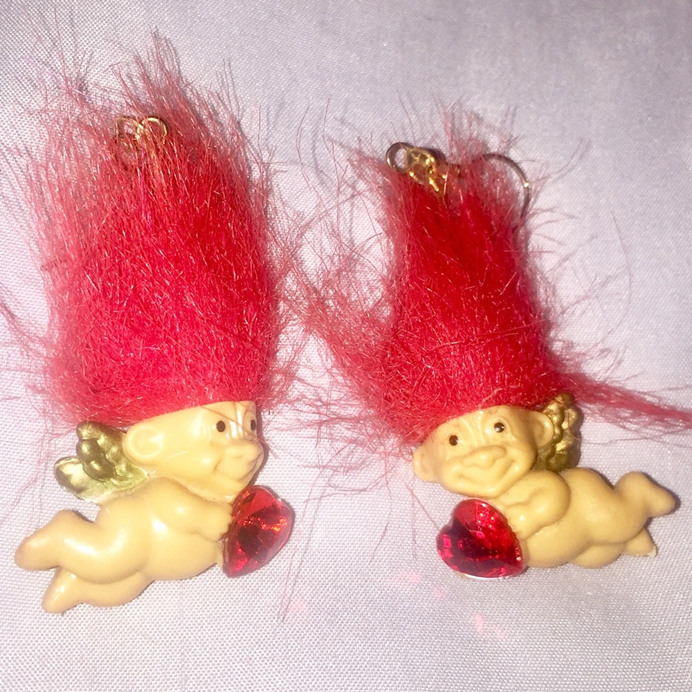 Vintage Russ Troll Valentine Earrings