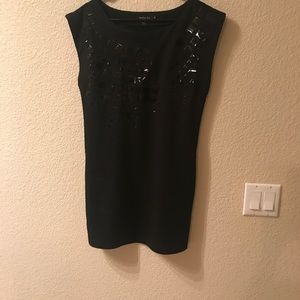 Fun short black t shirt dress w/fun detail
