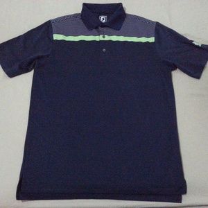 Mens FJ FootJoy Polo Shirt L Large Navy Blue Golf