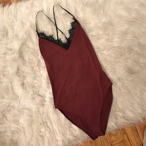 Maroon bodysuit
