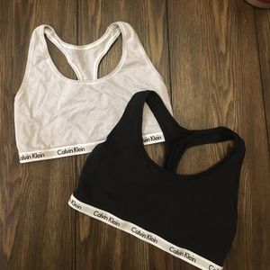 Calvin Klein white sports bra