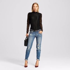 Who What Wear Lace Long-Sleeve Bodysuit