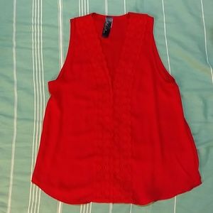 Bright Orange Embroidered Blouse